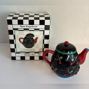 MARY ENGELBREIT CHERRY TEAPOT TRINKET BOX